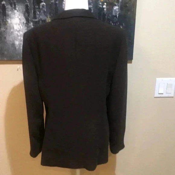 Anne Klein Brown Button Front Blazer with Pockets - Picture 2 of 9
